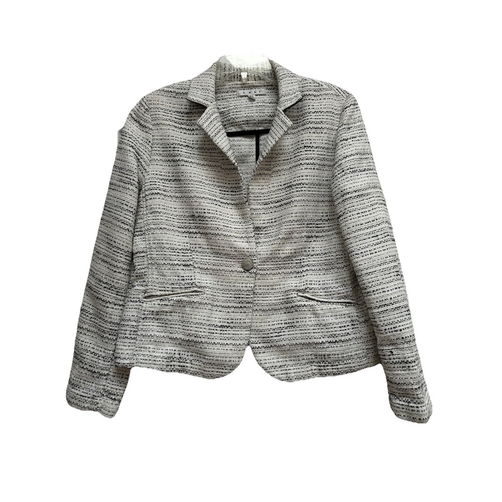 Cabi Tweed Blazer Jacket Woman 10 White Black Career Business Office Classic‎